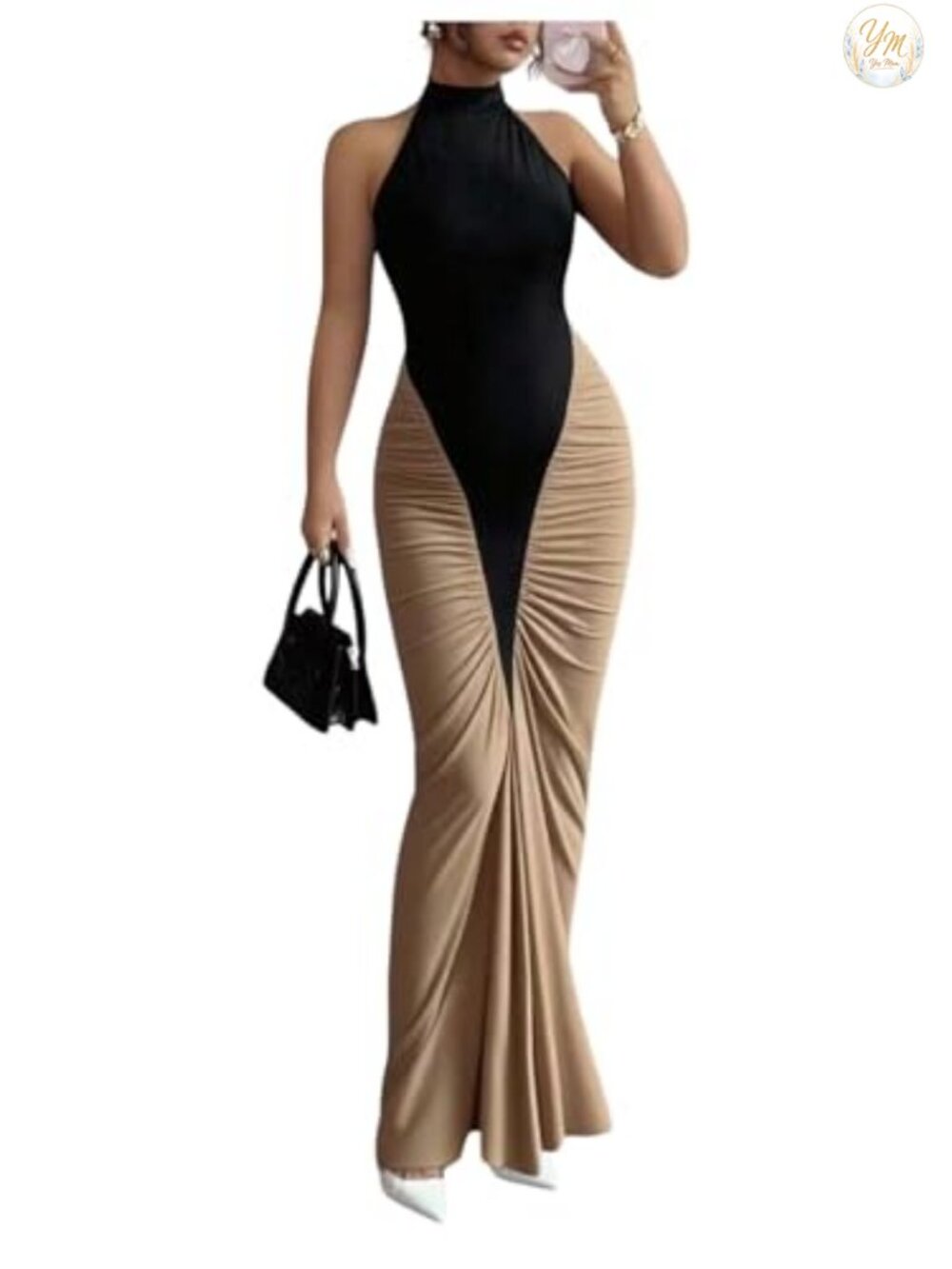 Halter Maxi Dress Formal Bodycon Cocktail Evening Dress